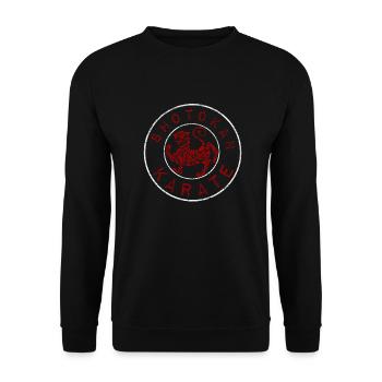 Circular Shotokan karate logo T-shirt design - Unisex Sweatshirt - black - Front - Alina (178cm) & Michal (187cm)