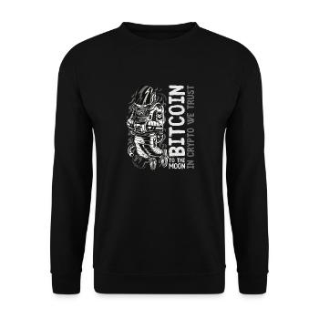 Space Bitcoin - Unisex Sweatshirt - black - Front - Alina (178cm) & Michal (187cm)