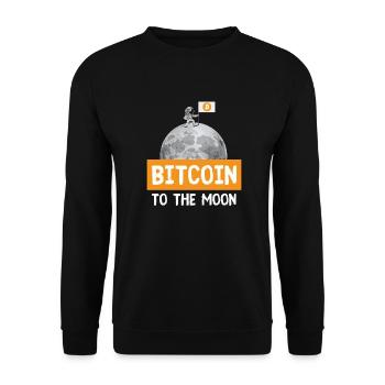 Bitcoin Moonwalker - Unisex Sweatshirt - black - Front - Alina (178cm) & Michal (187cm)