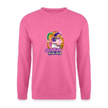 Mardi Gras Douce Licorne Avec Masque Mignon - Sweat-shirt Unisexe - rose - Devant