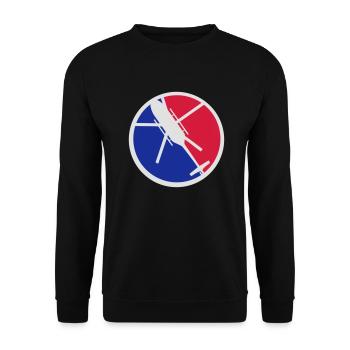Sport Heli Logo rot blau - Unisex Pullover - Schwarz - Vorne - Alina (178cm) & Michal (187cm)