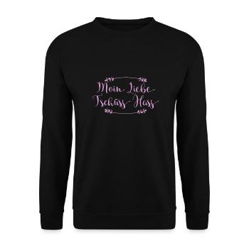 Moin Liebe - Tschüss Hass I Geschenkidee - Unisex Pullover - Schwarz - Vorne - Alina (178cm) & Michal (187cm)