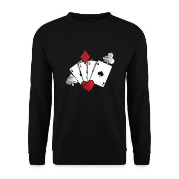 Cartes poker Poker Mallette Apprendre le cadeau - Sweat-shirt Unisexe - noir - Devant - Alina (178cm) & Michal (187cm)