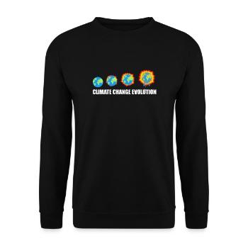 Climate Change Evolution Funny Awareness T-Shirt - Unisex Sweatshirt - black - Front - Alina (178cm) & Michal (187cm)