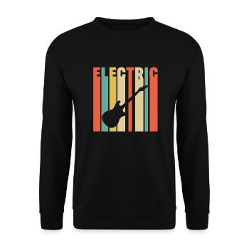 E-Gitarre Vintage Geschenk - Unisex Pullover - Schwarz - Vorne - Alina (178cm) & Michal (187cm)
