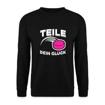 Teile dein Glück | Druff Druffie Techno Geschenk - Unisex Pullover - Schwarz - Vorne - Alina (178cm) & Michal (187cm)