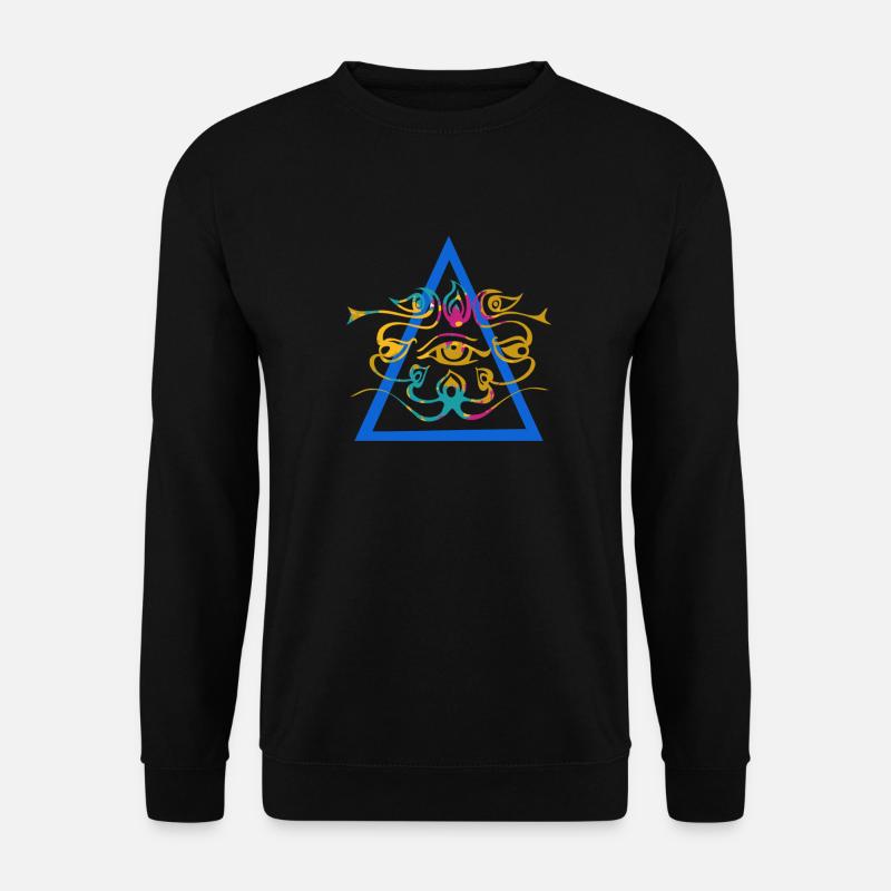 Auge im Dreicek - Unisex Pullover - Schwarz