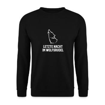 Junggesellenabschied Bräutigam heiratet Wolf JGA - Unisex Pullover - Schwarz - Vorne - Alina (178cm) & Michal (187cm)
