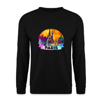 Paris - Sweat-shirt Unisexe - noir - Devant - Alina (178cm) & Michal (187cm)