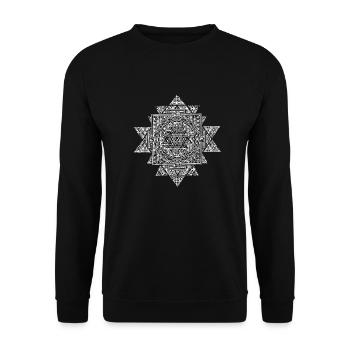 Sri Yantra Géométrie sacrée - Sweat-shirt Unisexe - noir - Devant - Alina (178cm) & Michal (187cm)