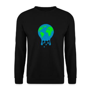 Schmelzende Erde Weltkugel Planet Klimawandel - Unisex Pullover - Schwarz - Vorne - Alina (178cm) & Michal (187cm)