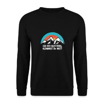Klettern Sportklettern Felsklettern Geschenkidee - Unisex Pullover - Schwarz - Vorne - Alina (178cm) & Michal (187cm)
