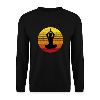 Vintage Yoga Shirt Namaste ésotérisme - Sweat-shirt Unisexe - noir - Devant - Alina (178cm) & Michal (187cm)