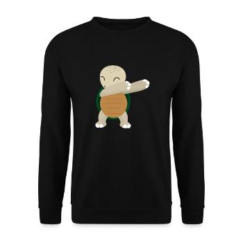 Dabbing Dabbing Sea Turtle - Gift Idea - Unisex Sweatshirt - black - Front - Alina (178cm) & Michal (187cm)