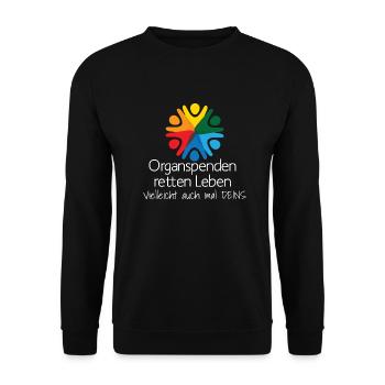 Organspenden retten Leben 2 - Unisex Pullover - Schwarz - Vorne - Alina (178cm) & Michal (187cm)