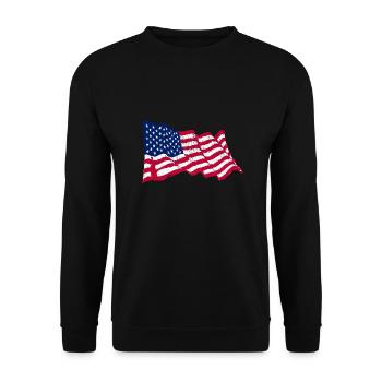 American Flag - Unisex Pullover - Schwarz - Vorne - Alina (178cm) & Michal (187cm)