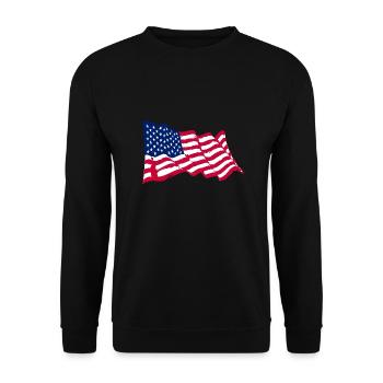 American Flag - Unisex Pullover - Schwarz - Vorne - Alina (178cm) & Michal (187cm)