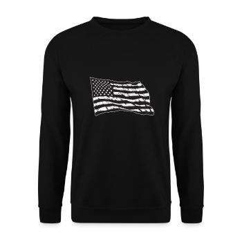 American Flag - Unisex Pullover - Schwarz - Vorne - Alina (178cm) & Michal (187cm)