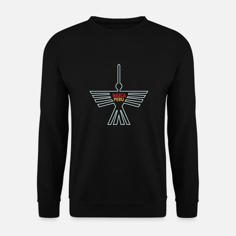 Inka Nazca Lines Condor Geoglyph Peru - Gave - Unisex sweater - sort
