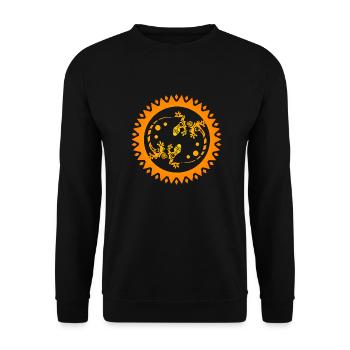 Maori Pair of Lizards in Sun Black Gift Idea - Unisex Sweatshirt - black - Front - Alina (178cm) & Michal (187cm)