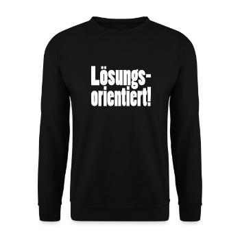 Lösungsorientiert - Unisex Pullover - Schwarz - Vorne - Alina (178cm) & Michal (187cm)