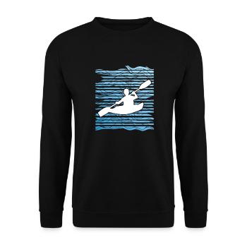Kajak Paddeln Fluss Sport Wasser Kanu Geschenkidee - Unisex Pullover - Schwarz - Vorne - Alina (178cm) & Michal (187cm)