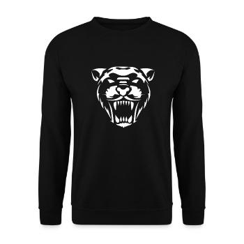 Wild Animal Roaring Panther Gift Idea - Unisex Sweatshirt - black - Front - Alina (178cm) & Michal (187cm)