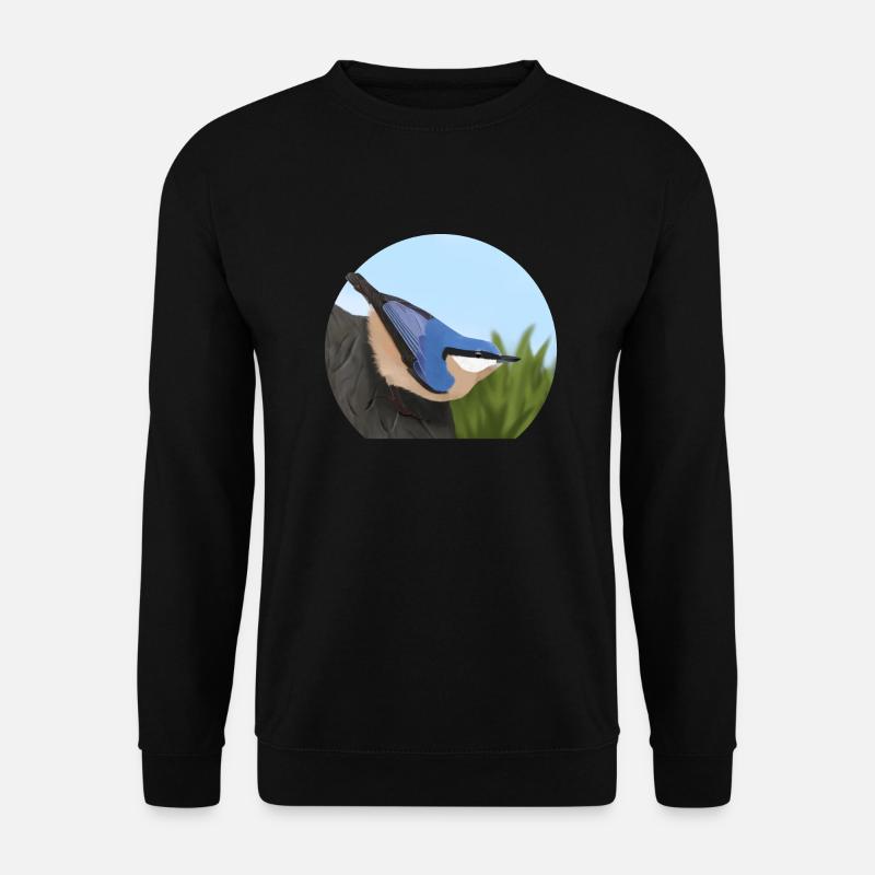 jz.birds Kleiber Vogel Illustration - Unisex Pullover - Schwarz