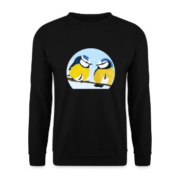jz.birds illustration de la mésange bleue - Sweat-shirt Unisexe - noir - Devant - Alina (178cm) & Michal (187cm)