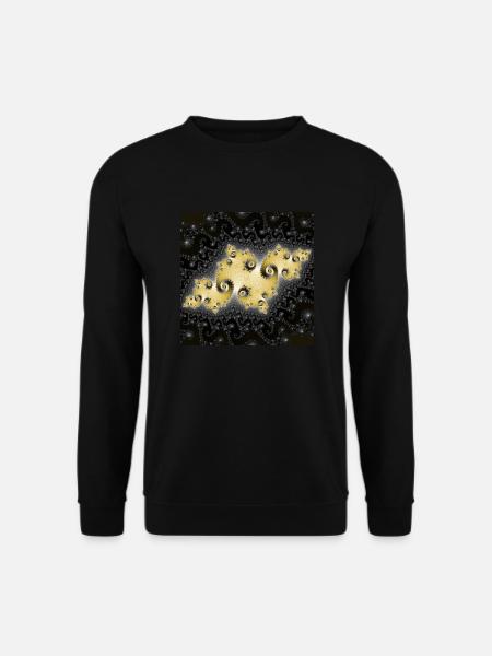 T-shirt fractal galaxy gold gift idea - Unisex Sweatshirt - black