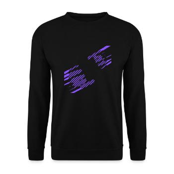 ein design mit streifen - Unisex Pullover - Schwarz - Vorne - Alina (178cm) & Michal (187cm)