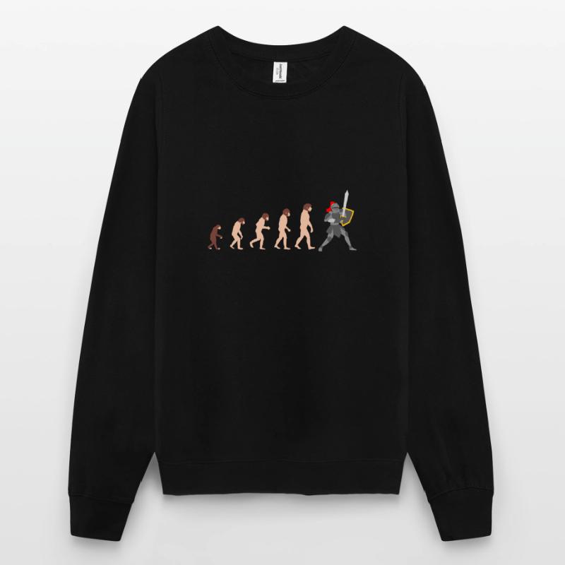 Ritter Human Evolution Lustig Design Geschenkidee Unisex Pullover