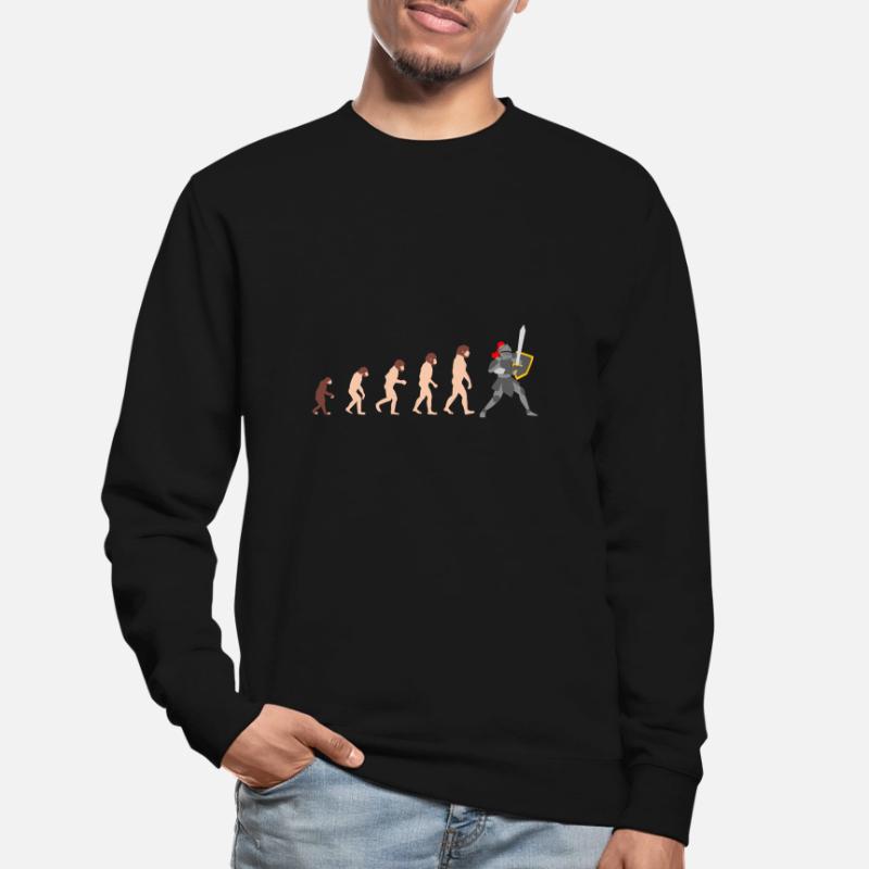 Ritter Human Evolution Lustig Design Geschenkidee Unisex Pullover