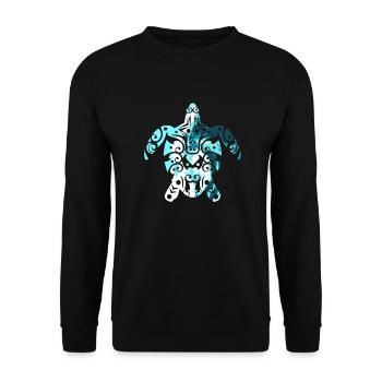 Maori Schildkröte Honu Ocean Tribal Tattoo Gift - Unisex Pullover - Schwarz - Vorne - Alina (178cm) & Michal (187cm)