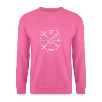 Vegvisir blanc - Sweat-shirt Unisexe - rose - Devant