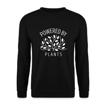 Powered by Plants Vegan Gift - Unisex Sweatshirt - black - Front - Alina (178cm) & Michal (187cm)