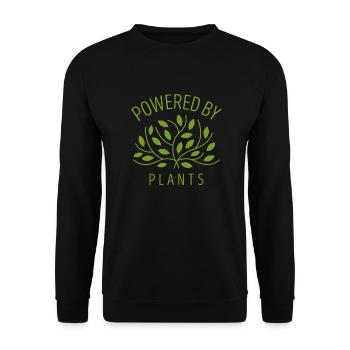 Powered by Plants Vegan Gift - Unisex Sweatshirt - black - Front - Alina (178cm) & Michal (187cm)