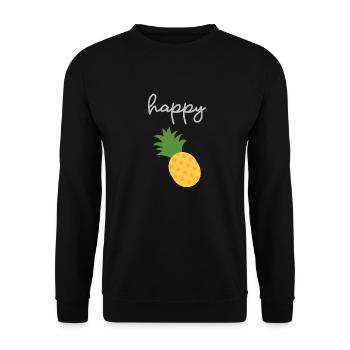 Ananas heureux - joli design - Sweat-shirt Unisexe - noir - Devant - Alina (178cm) & Michal (187cm)