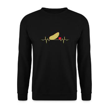 T-shirt de nourriture d'amour de battement de coeur de patate douce - Sweat-shirt Unisexe - noir - Devant - Alina (178cm) & Michal (187cm)