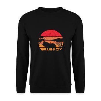 King of the jungle lion's gift - Unisex Sweatshirt - black - Front - Alina (178cm) & Michal (187cm)