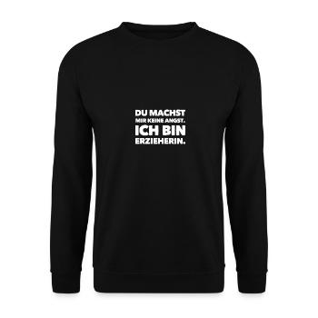 Éducatrice | Cadeaux pour les éducatrices Profession - Sweat-shirt Unisexe - noir - Devant - Alina (178cm) & Michal (187cm)