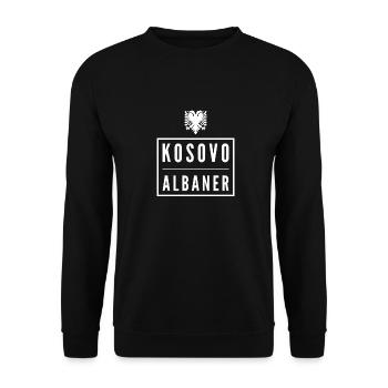 Kosovo Albaner | Albanien Albanisch Geschenkideen - Unisex Pullover - Schwarz - Vorne - Alina (178cm) & Michal (187cm)