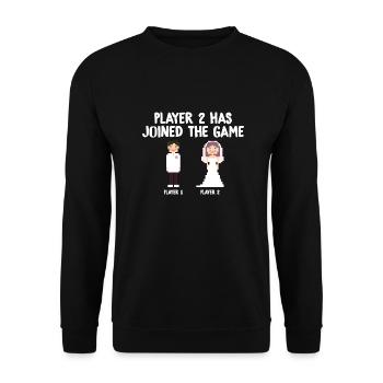 Player 2 Has joined the game Wedding Gift - Unisex Sweatshirt - black - Front - Alina (178cm) & Michal (187cm)