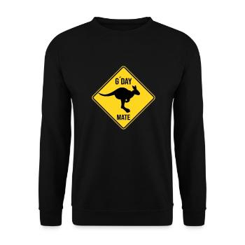 Australie avertissement Wallabys g'day street sign - Sweat-shirt Unisexe - noir - Devant - Alina (178cm) & Michal (187cm)