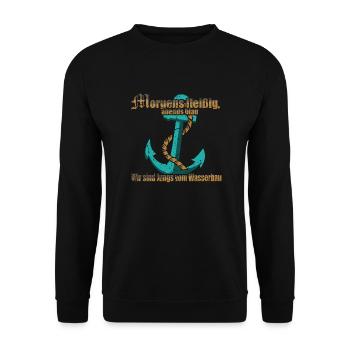 Wir sind Jungs vom Wasserbau - Unisex Pullover - Schwarz - Vorne - Alina (178cm) & Michal (187cm)