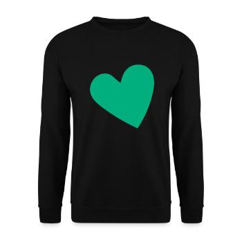 Green heart - Unisex Sweatshirt - black - Front - Alina (178cm) & Michal (187cm)