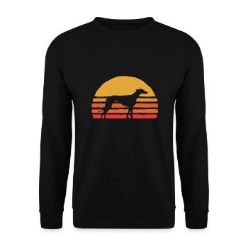 Levrette au coucher du soleil - Sweat-shirt Unisexe - noir - Devant - Alina (178cm) & Michal (187cm)
