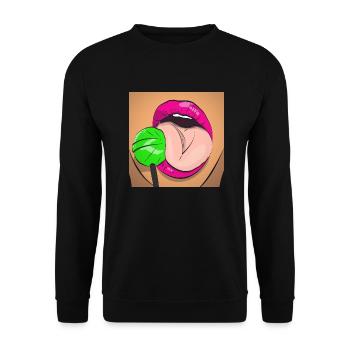 Sexy lollipop licking cartoon - Unisex Sweatshirt - black - Front - Alina (178cm) & Michal (187cm)