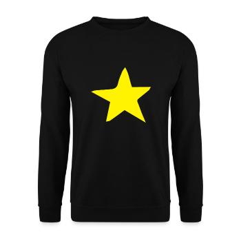 étoile simple ROUGH jaune - Sweat-shirt Unisexe - noir - Devant - Alina (178cm) & Michal (187cm)