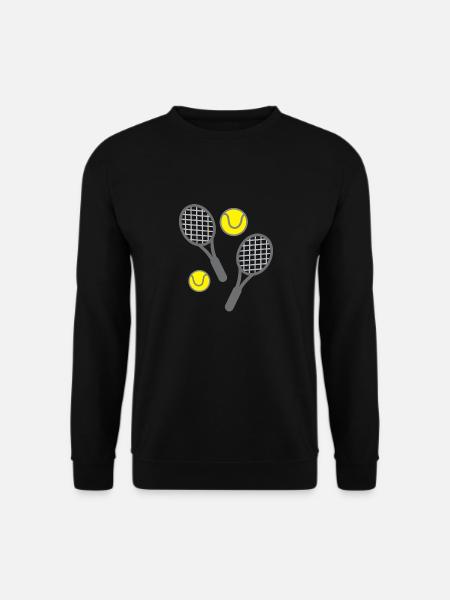 Tennisschläger und Bälle - Unisex Pullover - Schwarz